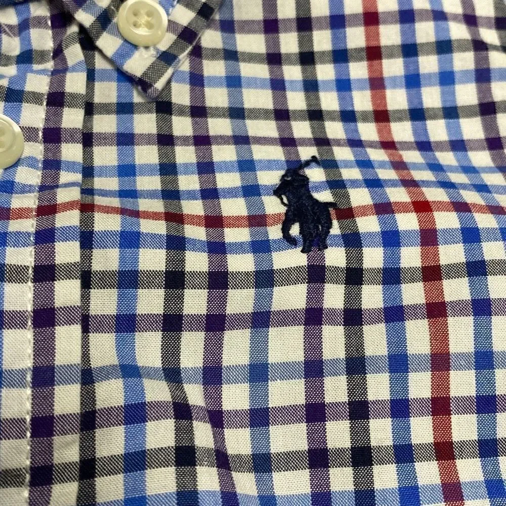 Ralph Lauren Plaid Long Sleeve Button Down Shirt Size 9 Month